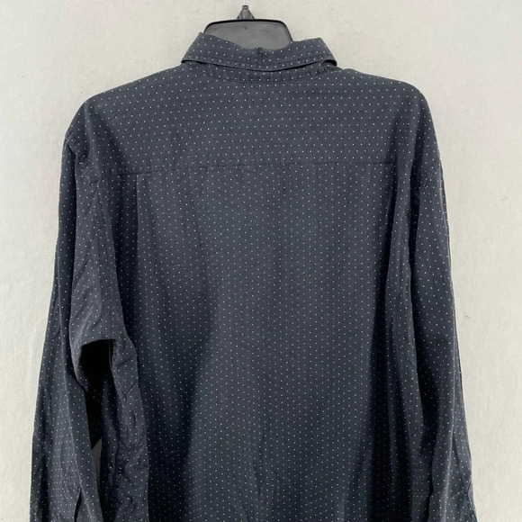 J.Crew Button-Up Shirt Men's Sz M Gray Polka Dot Collared High-Low Hem - Picture 8 of 11
